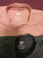 H&M r.110/116 koszulka z długim rękawem, bluzka z golfem, prążek 4szt.