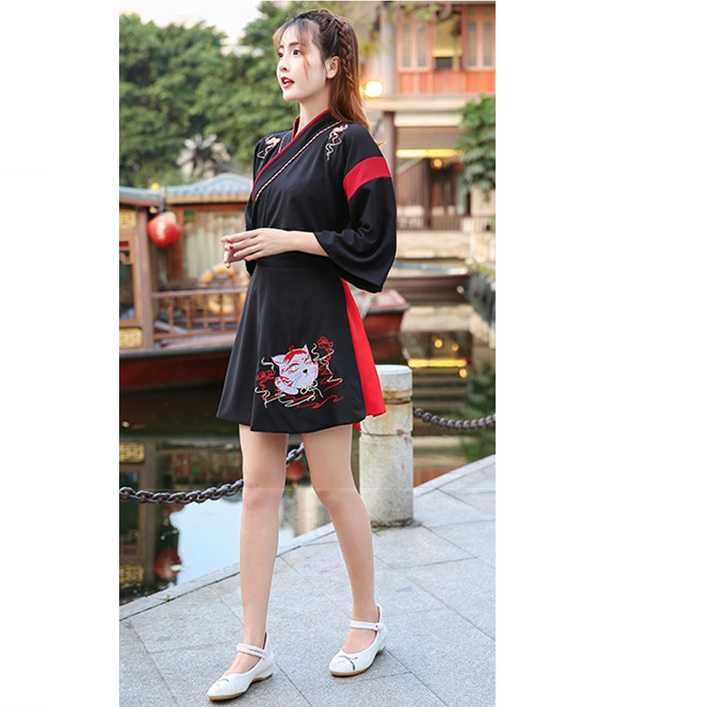 Yukata piękne kimono japońskie Nowe Rozmiar M czarne