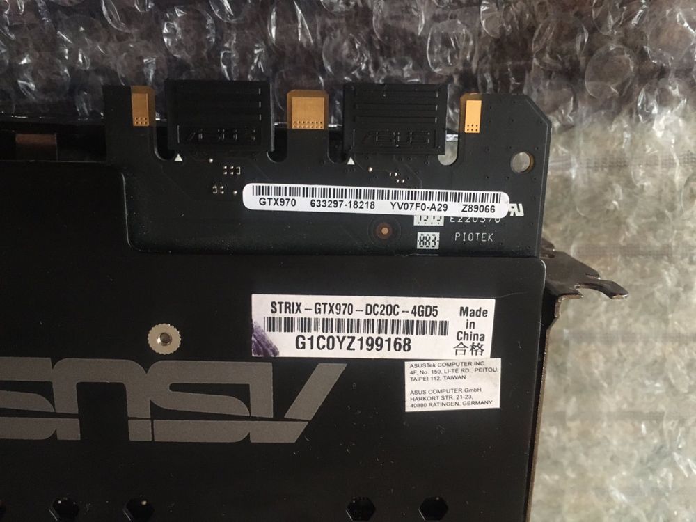 Відеокарта asus strix gtx970 Неробоча !!!
