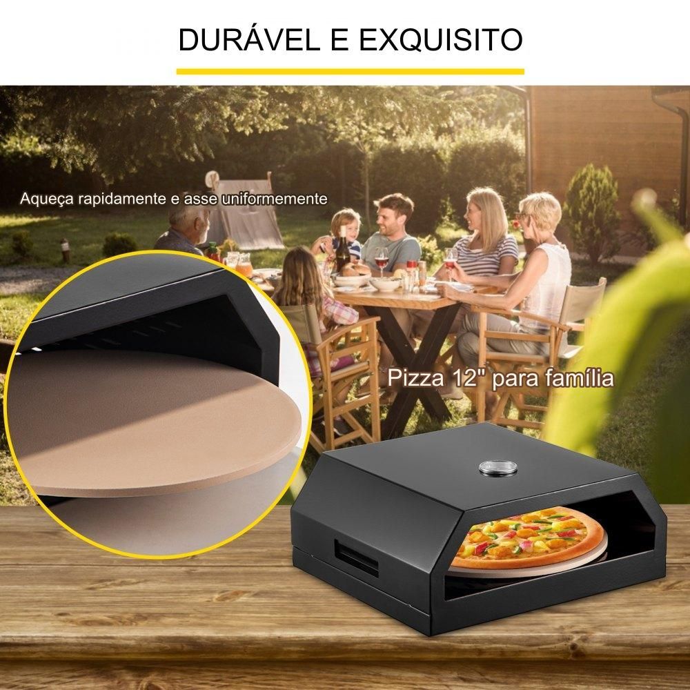 Forno de Pizza a Gás para Churrasco  - 42x37x19cm