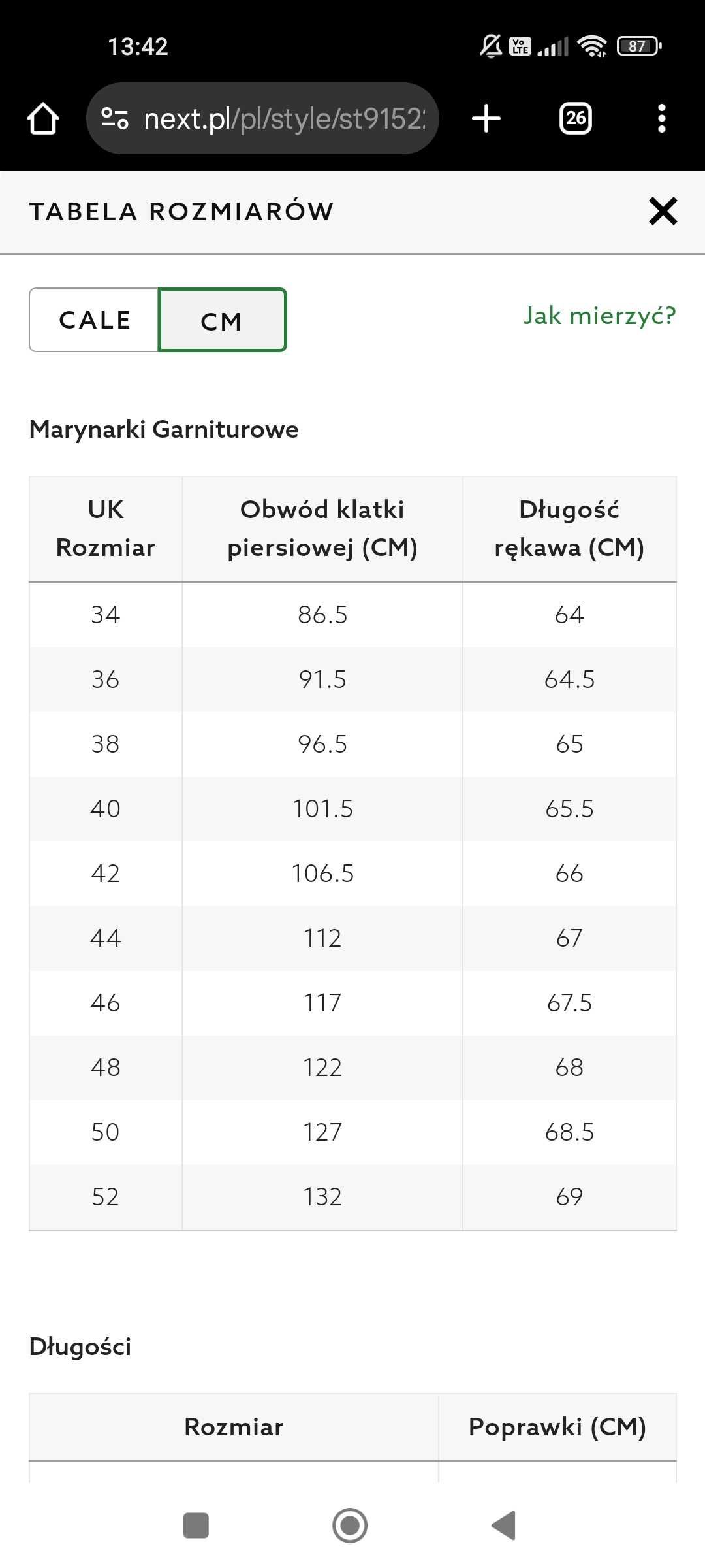 garnitur Wełna next 40 S i 32 S brąz czekoladowy