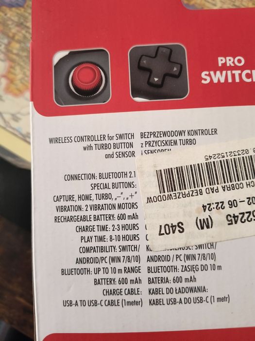 Pad Cobra  bezprzewodowy kompatybilny z Nintendo switch V2