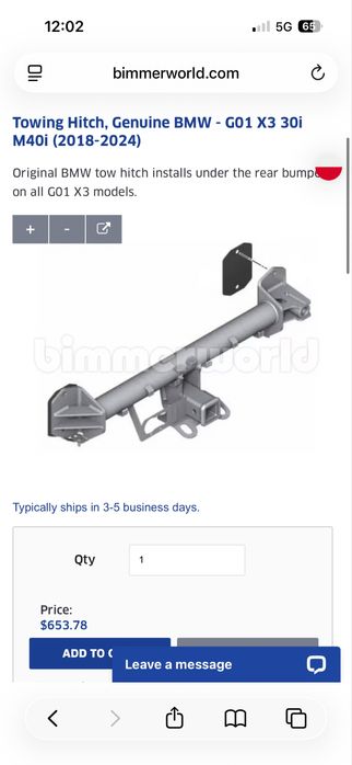 Idealny Hak Belka Holownicza BMW X3 G01