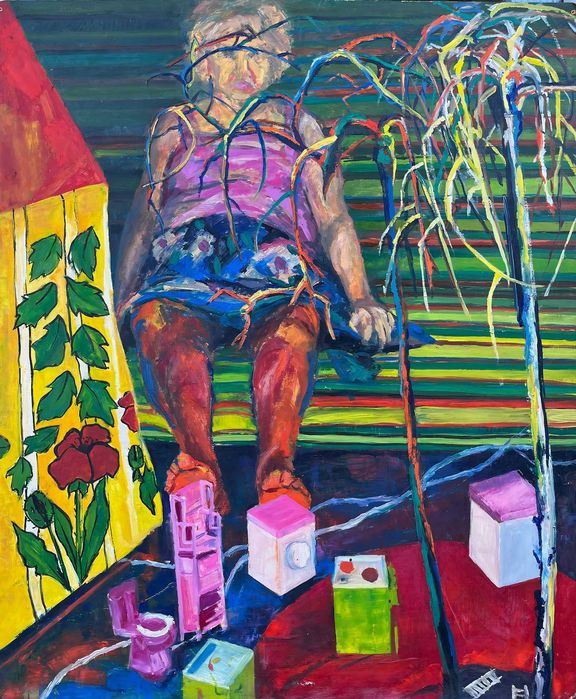 Obraz olejny na płycie mdf. Rozmiar 120x100cm