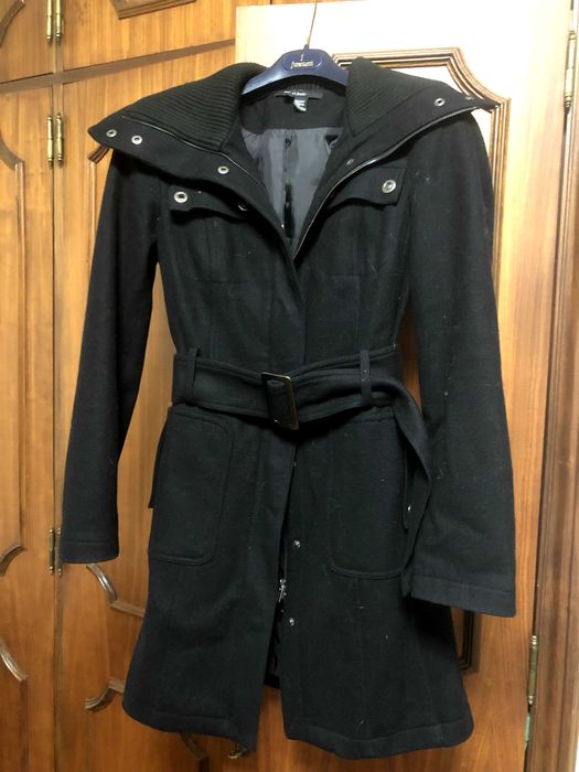 Casaco preto cintado