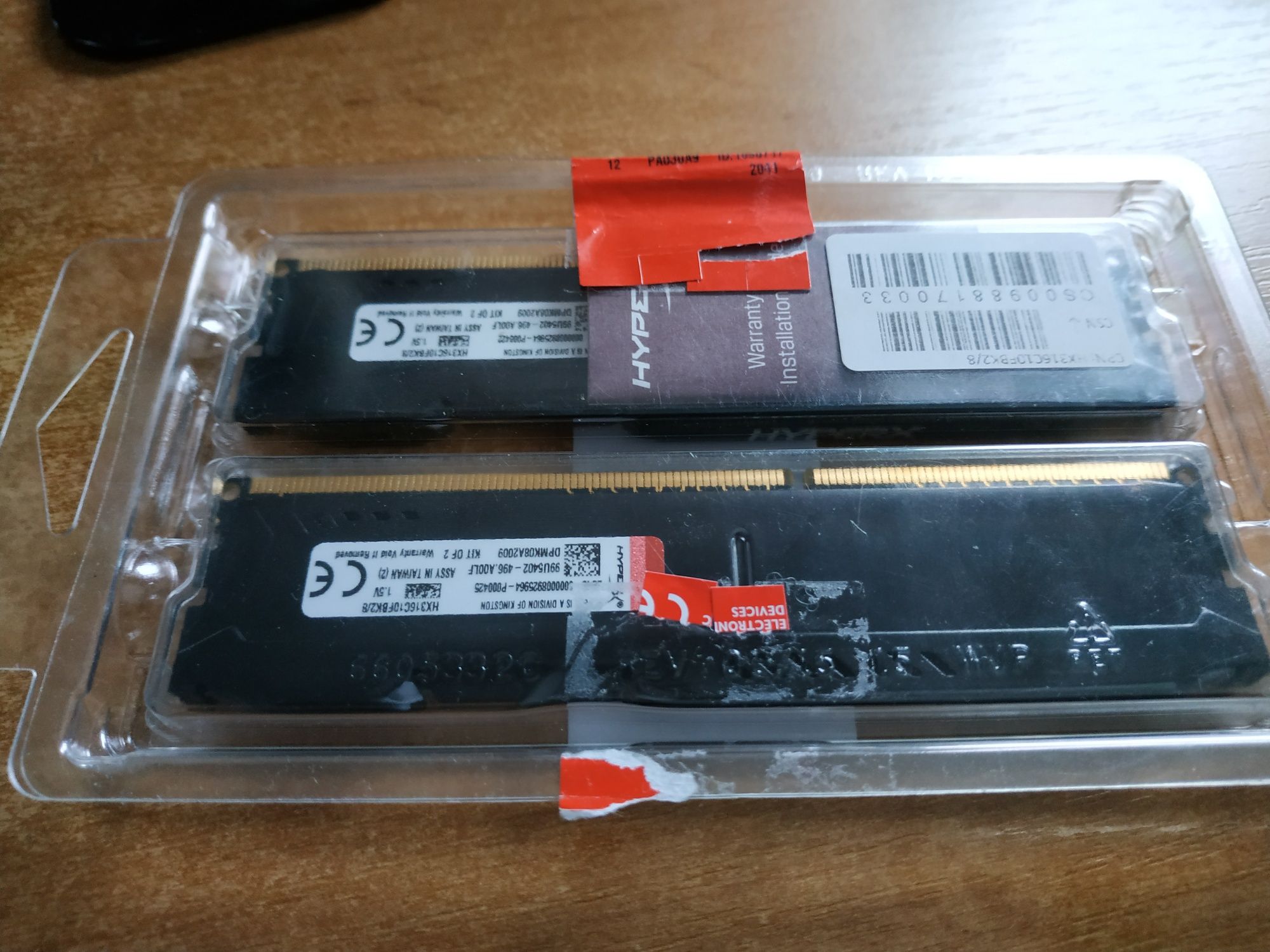 Оперативка Hyper Fury Black DDR3 1600mhz 8Gb 2x4