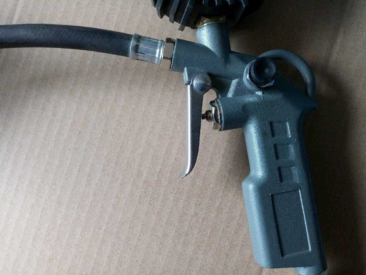 Pistolet z manometrem + przewód do sprężarki kompresora