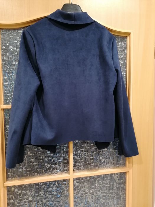 Narzutka ramoneska zamsz granatowa