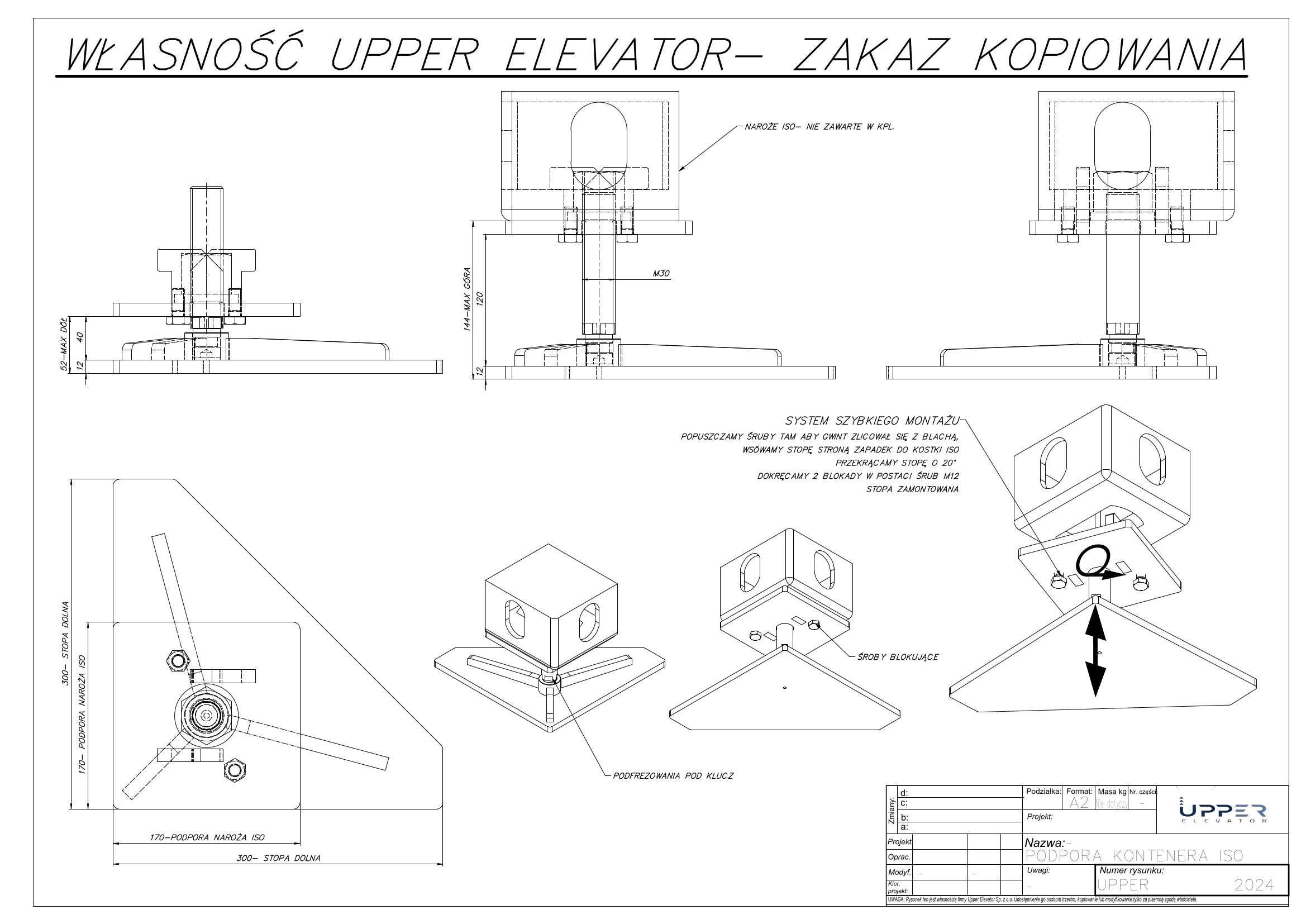 STOPA / Podpora pod kontener z narożami ISO