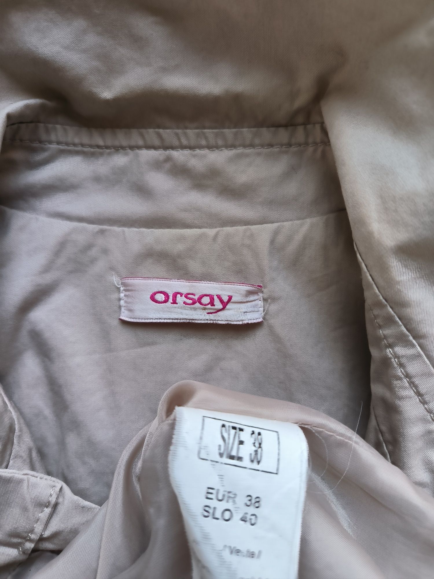 Płaszcz z podszewką ORSAY 38 beżowy prochowiec