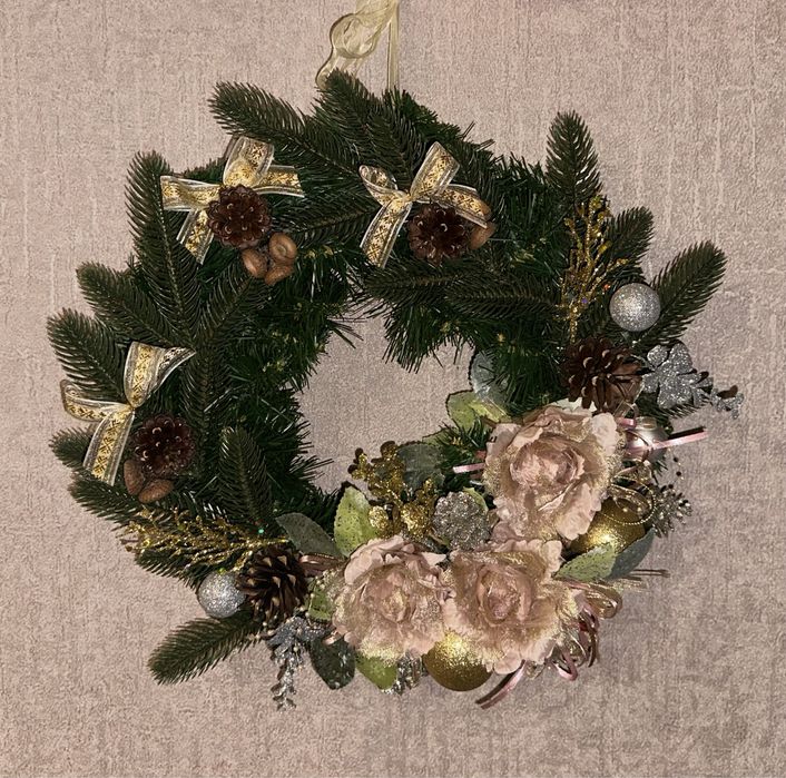 Новорічний хенд-мейд віночок