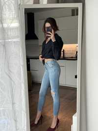 Jeansy ZARA 32 jasnoniebieskie blue skinny obcisle spodnie legginsy