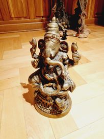 Piękna, bardzo szczegółowa rzeźba z brązu - Hinduski bóg Ganesh. Zosta