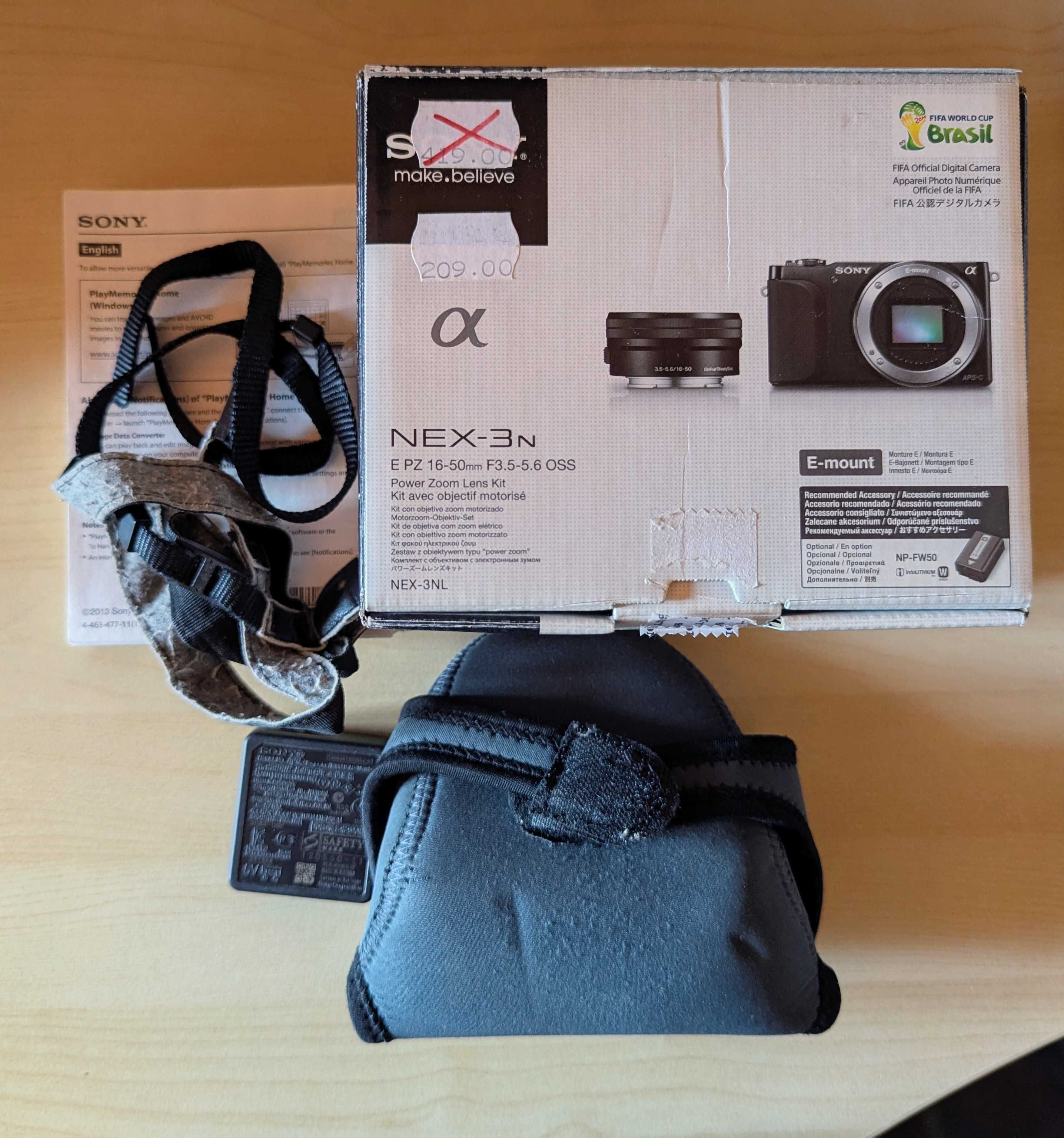 Sony Alpha NEX-3n uszkodzony + obiektyw