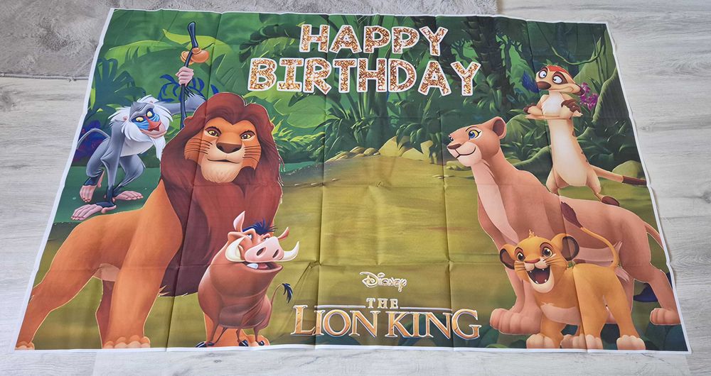Tło fotograficzne Król Lew na urodziny Król Lew Tło imprezowe 100x150