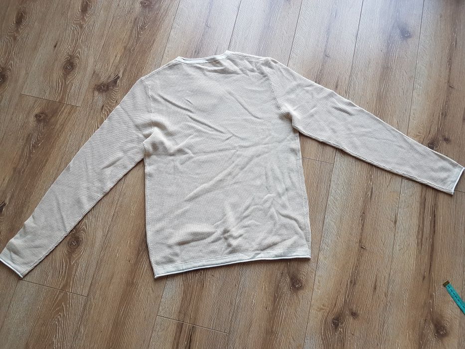 S Review sweter męski bawełniany sweterek beżowy 100% cotton 
Nowy pow