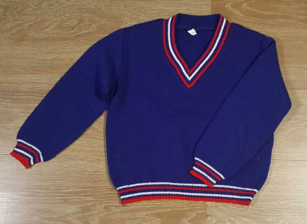 Sweter dziecięcy vintage z lat 70 granatowy