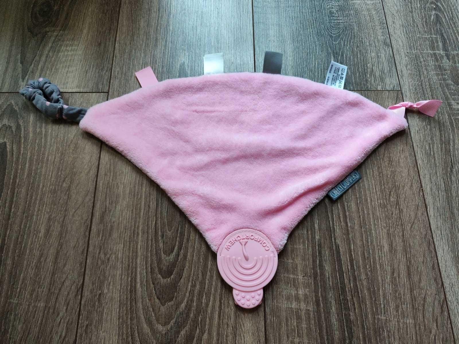 Kocyk przytulanka z gryzakiem Cheeky Chompers Comfortchew różowyi