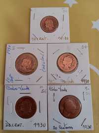 Moedas de 10 e 20 centavos da Guiné, bronze