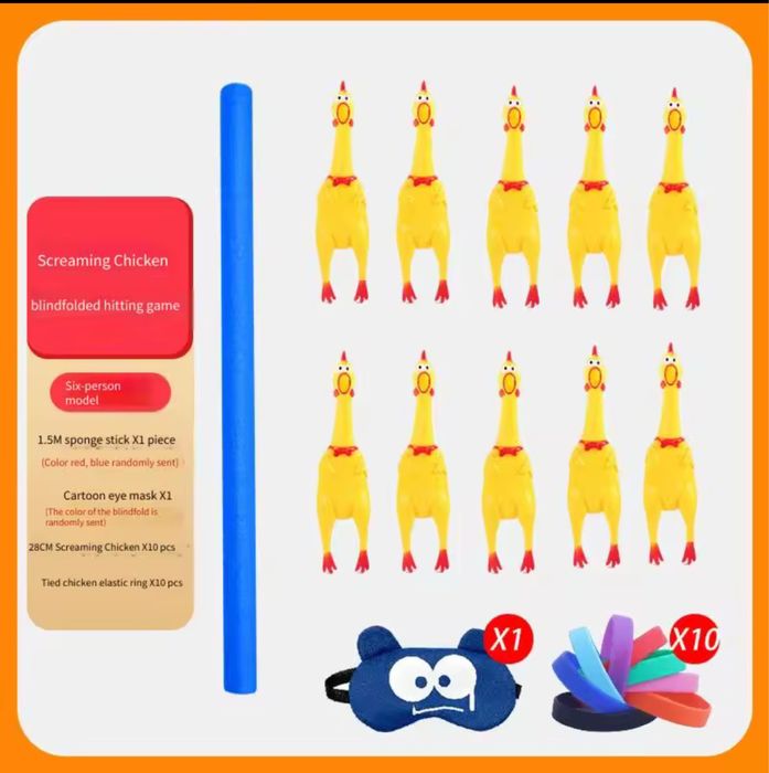 Резинова курка, півень для вечірки, іграшки для собак 10шт