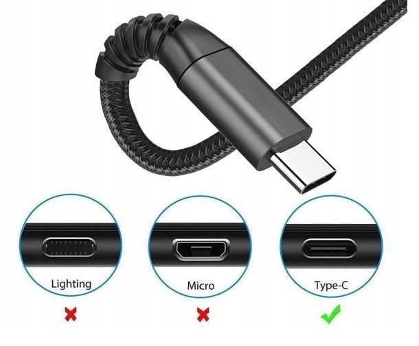 Zestaw 2-pak 2x Kabel Do Ładowania USB na USB-C Typ C 2m