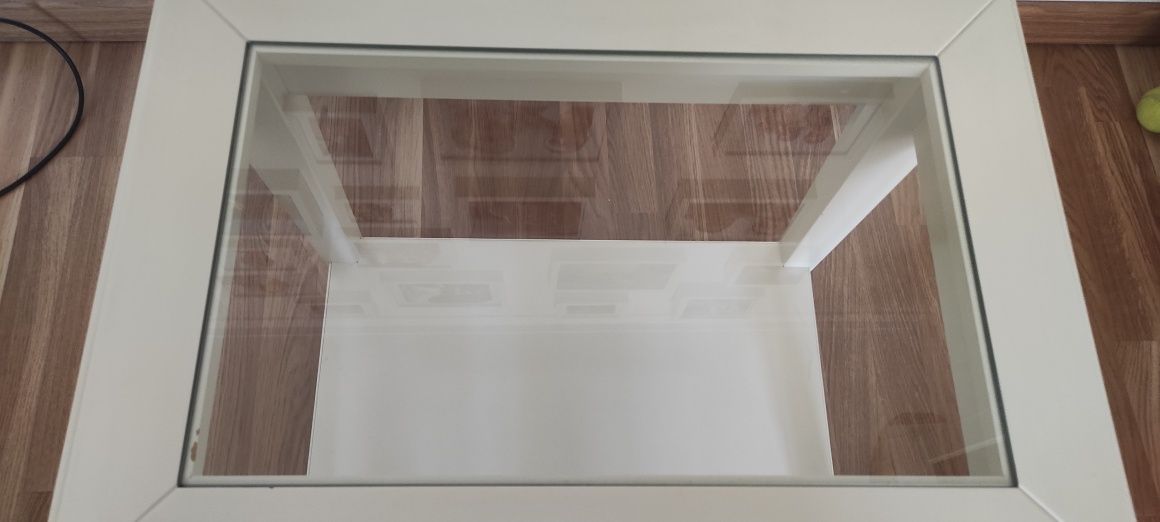 Mesa de apoio, branco/vidro LIATORP