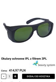Okulary ochronne IPL z filtrem 3PL