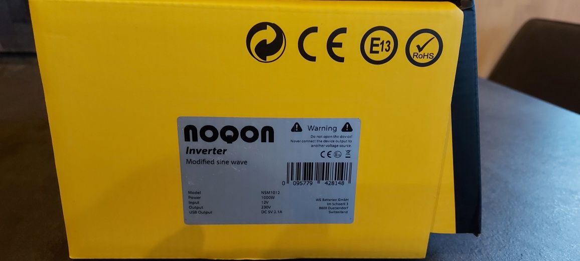 Инвертор NOQON 1000W (2000w) (Швейцария)