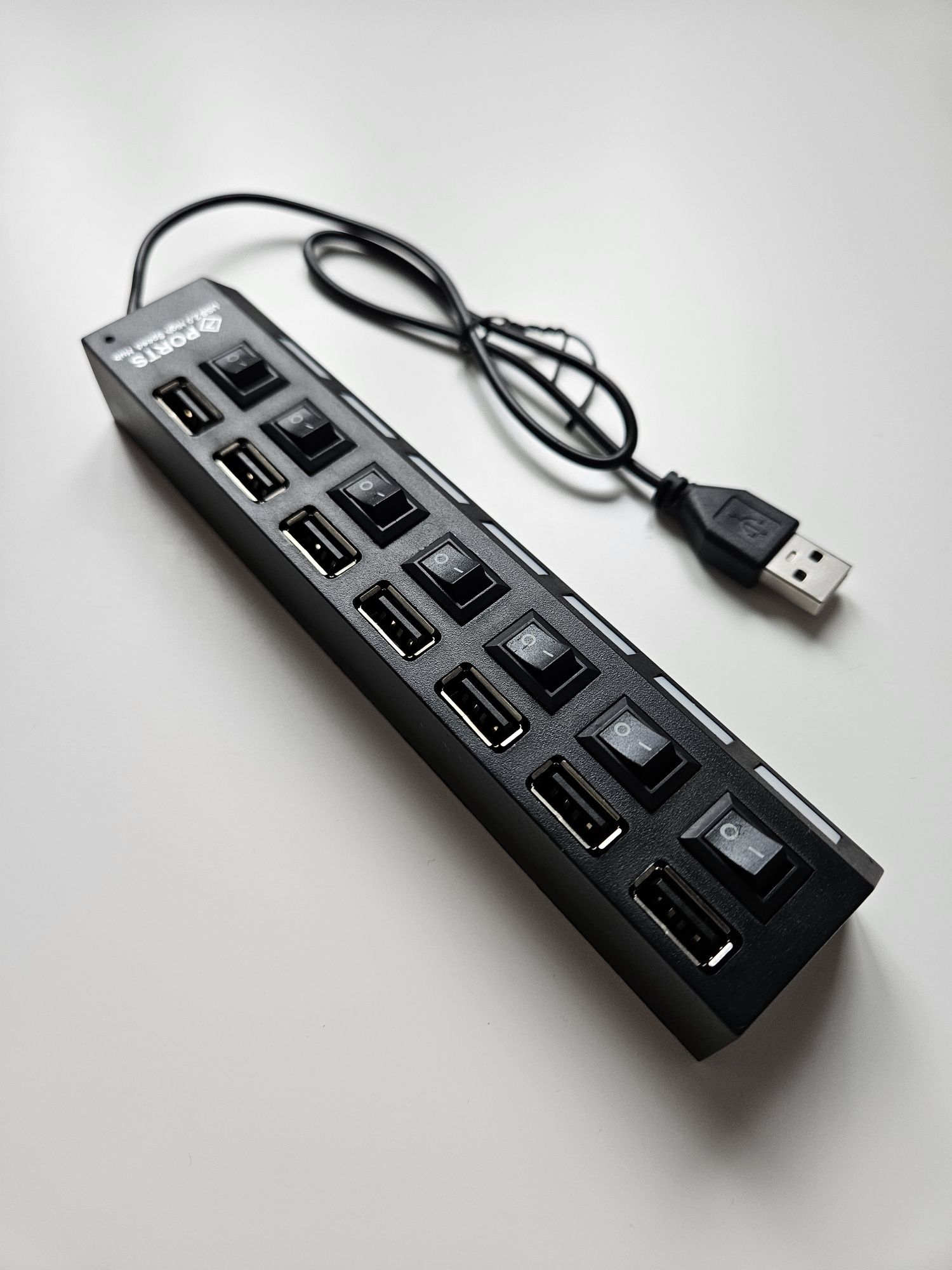 Nowy USB HUB 7xUSB z Włącznikami