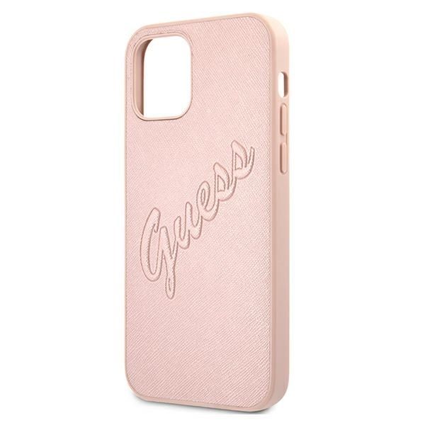 Guess Hardcase Saffiano Vintage Logo Pink iPhone 12/12 Pro 6,1"