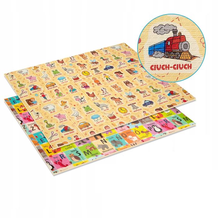 Mata Piankowa Edukacyjna Dwustronna dla dziecka 120x180 nauka dźwięków