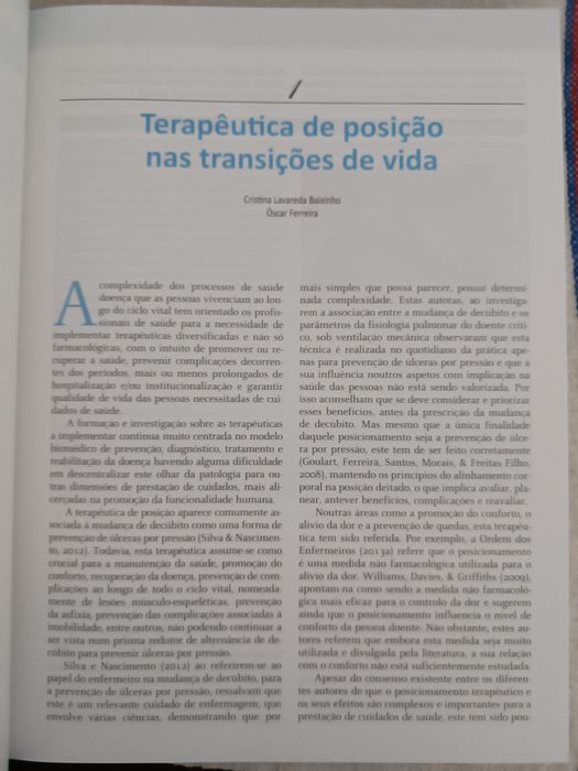 Livro "Terapêutica de Posição, Contributo para um Cuidado de Saúde..."