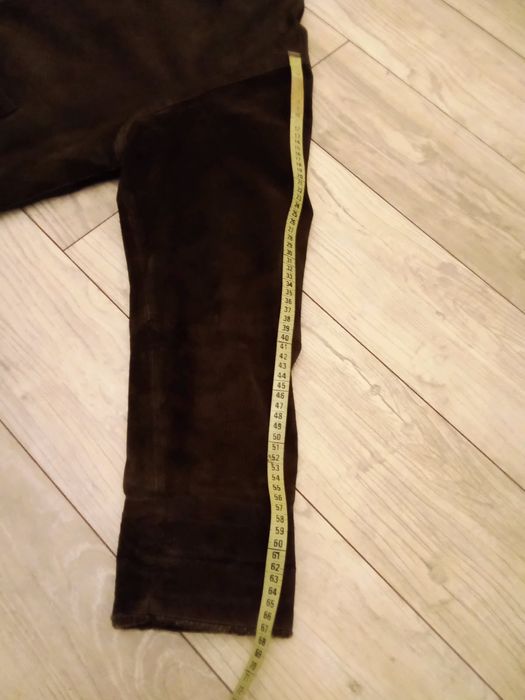 Kożuch męski Ala Ramonesa L/XL kolor czekoladowy skóra naturalna zamsz