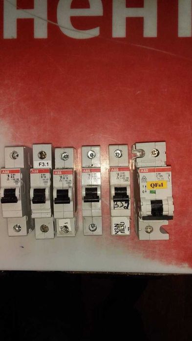 Автоматичний вимикач, 6/10/16/25/40/63/125 А. асорт, євро виробники.