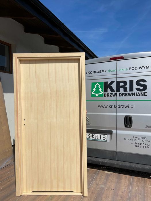 Drzwi wewnętrzne drewniane gładkie zawiasy bezprzylgowe OD RĘKI