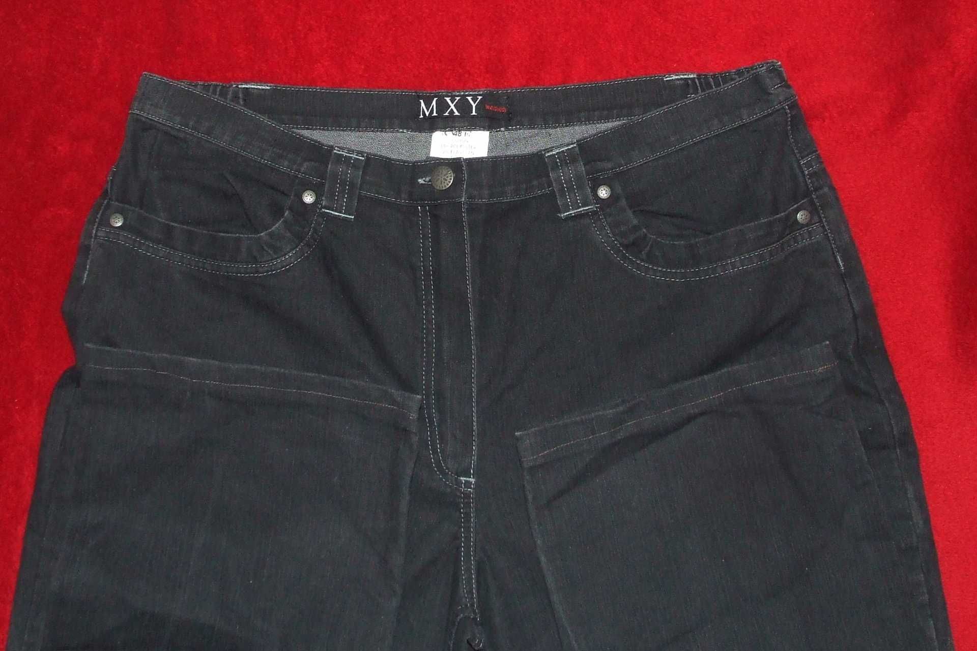 Dla puszystej spodnie damskie pas: 45 -47 cm gumka r48 czarne MXY