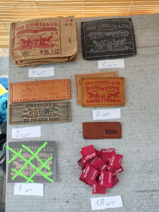 Пуговицы Бирки на джинсы. разные