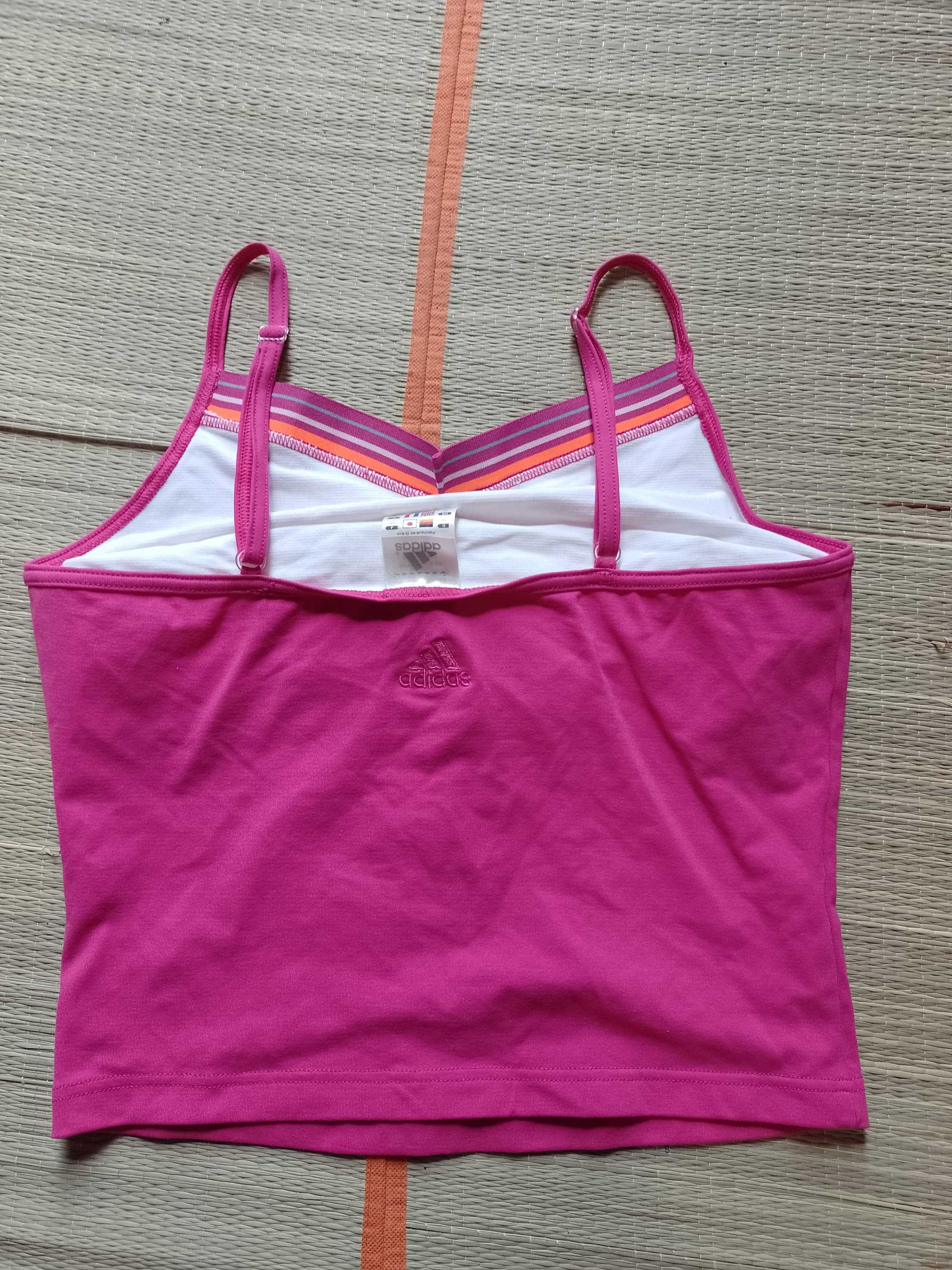 (40/L) ADIDAS/ Różowy top fitness z Londynu, bluzka na siłownię