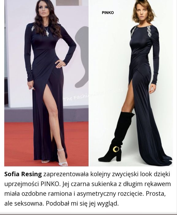 Pinko dopasowana czarna sukienka studniówka rix XS