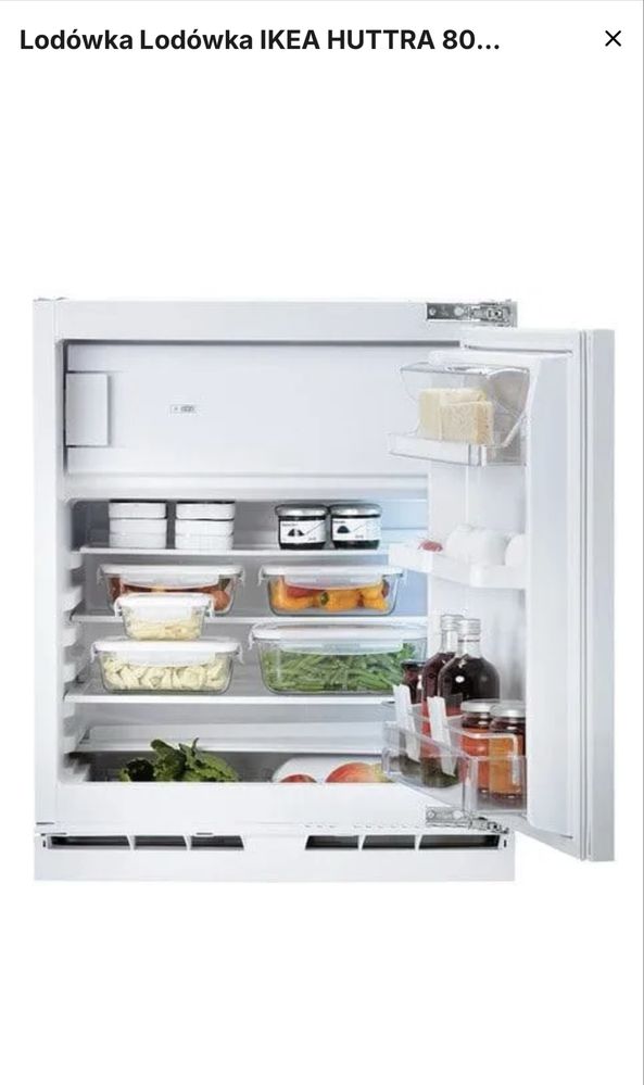 Podblatowa lodówka huttra ikea 802.823.74 lodowka do zabudowy