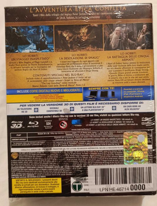BluRay Hobbit Trilogy 3D [Legendas ES-IT-EN]