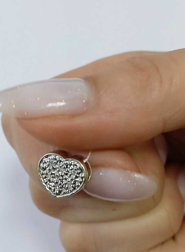 Золотой кулон с бриллиантами "сердце" в стиле Tiffany