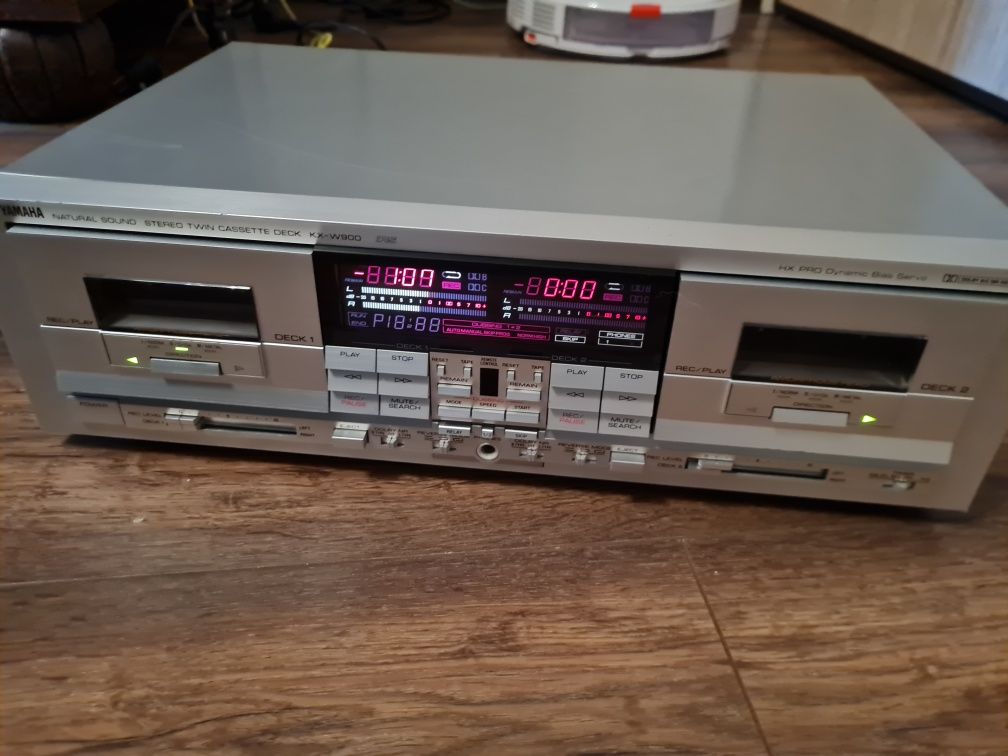 2 magnetofony w 1,  Yamaha kx-w900 , srebrny ,  unikat