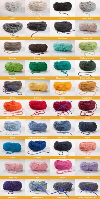 Liny uchwyty do obag kolory długośc róż m pachnące 82cm standard mini