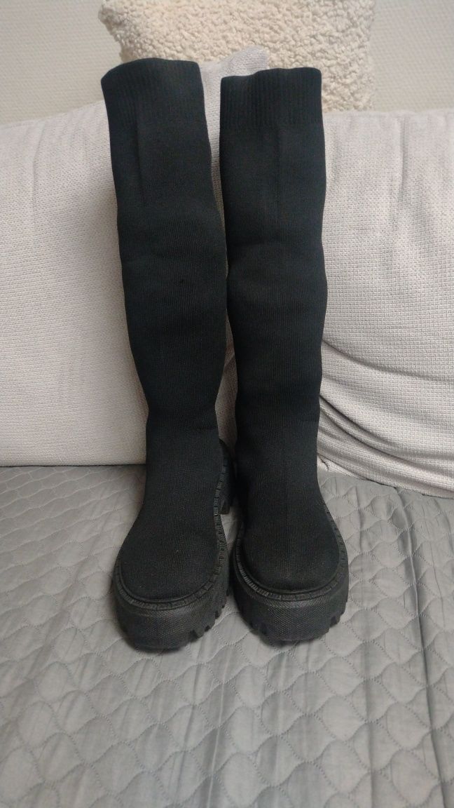 Buty skarpety kozaki na platformie wiosna jesień r.40