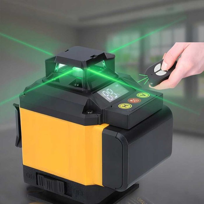 Laser Krzyżowy Poziomica Laserowa Statyw 4d 16 Linii 25m Walizka 2xaku