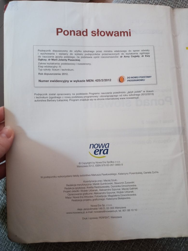 Ponad słowami podręcznik do polskiego