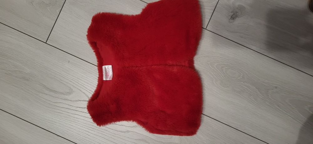 Kamizelka czerwone futerko rozm. 92