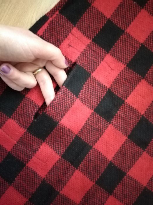 Tunika, sweterek, krata czarno-czerwona