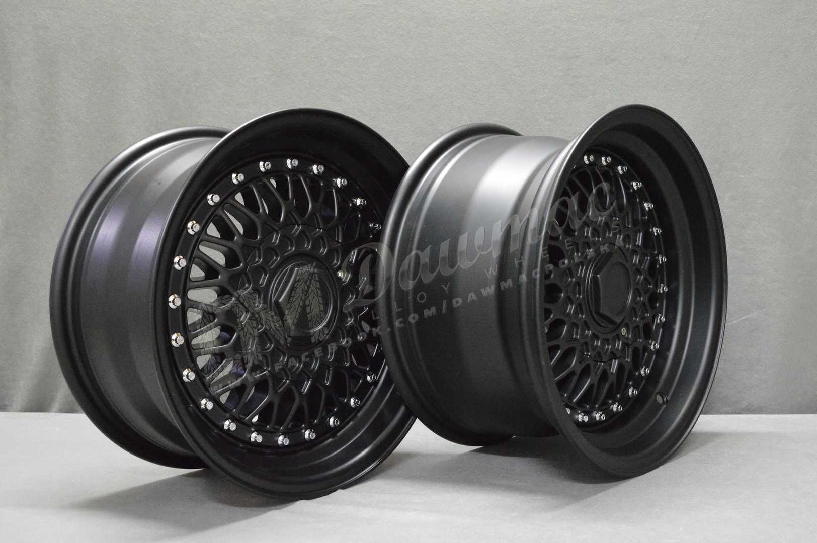 Felgi DARE RS 15" 7J ET20 + 8J ET15 4x100 / 4x108 Matt Black